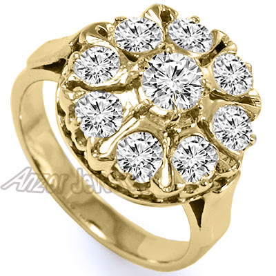 14K Rose Gold RUSSIAN Style Diamond Ring
