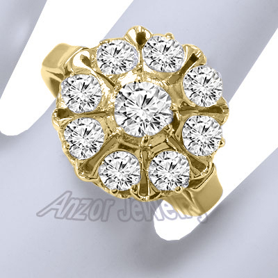 14K Rose Gold RUSSIAN Style Diamond Ring
