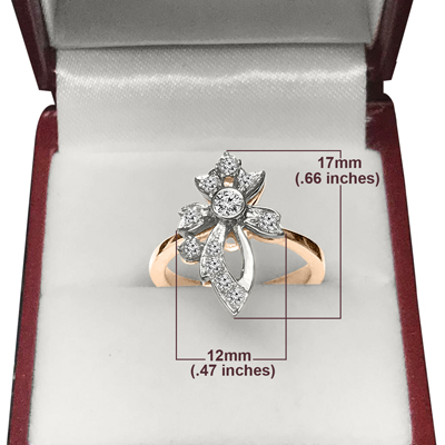 Russian Jewelry 14k Gold Fleur De Lis Diamond Ring