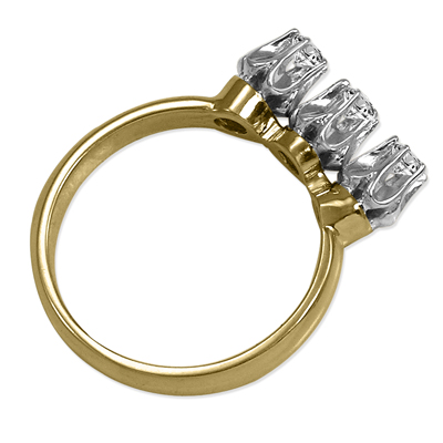 14k Gold Diamond Russian Style Ring