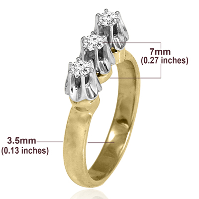 14k Gold Diamond Russian Style Ring