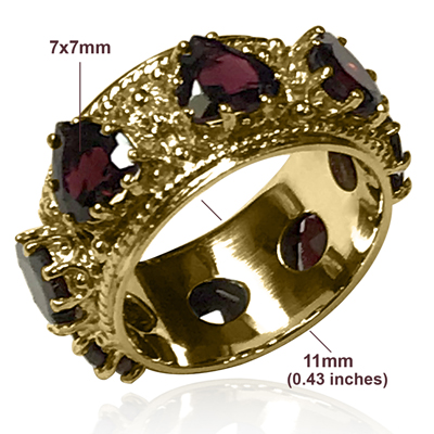 14k Gold Heart Shape Garnet Ring