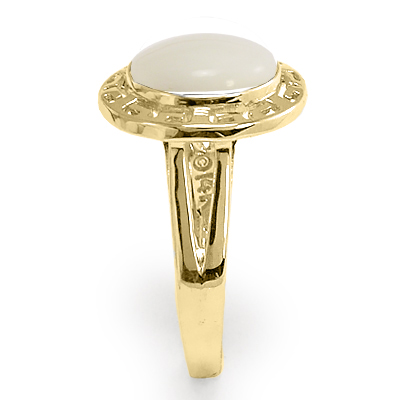 14k Gold Greek Genuine Mother of Pearl Ring