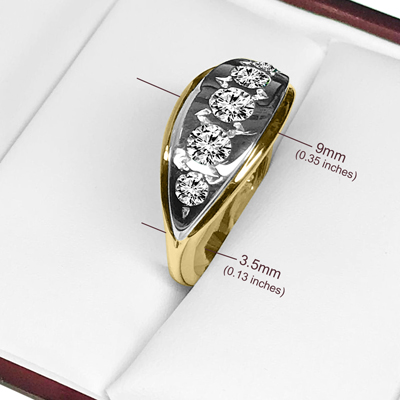 14k Gold Genuine Diamond Russian Style Ring