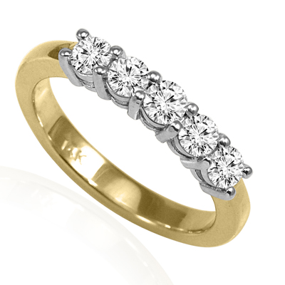 14k Gold Wedding Band Genuine Diamond Ring