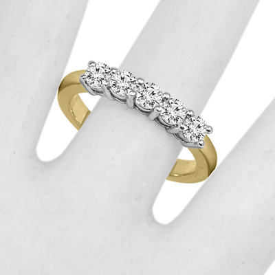 14k Gold Wedding Band Genuine Diamond Ring