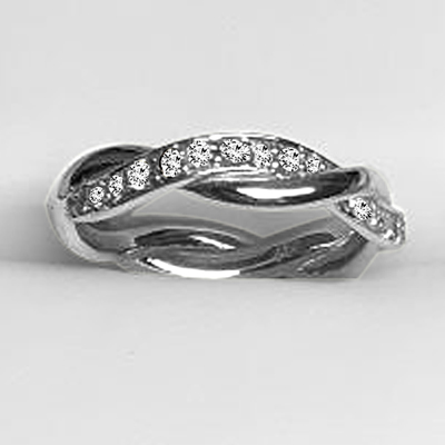 18k Gold Diamond Prong setting Wedding Band