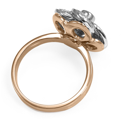 Russian style Diamond Flower ring 14k 585