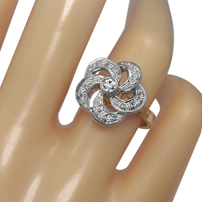 Russian style Diamond Flower ring 14k 585