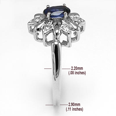 Russian Style Diamond sapphire ring 14k Gold 585