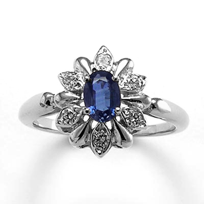 Russian Style Diamond sapphire ring 14k Gold 585
