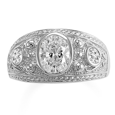 Etruscan Byzantine Style Men's diamond ring