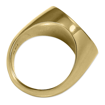 14k Solid Yellow Gold Malachite Ring