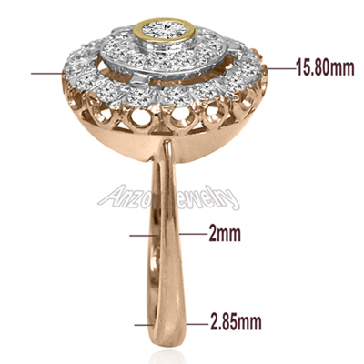 Russian Style Diamond Ring 14K Gold