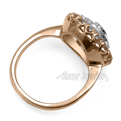Russian Style Diamond Ring 14K Gold
