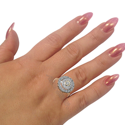 Russian Style Diamond Ring 14K Gold