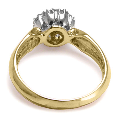 Russian Style 14k Yellow & White Gold Diamond Ring