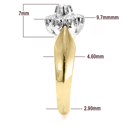 Russian Style 14k Yellow & White Gold Diamond Ring