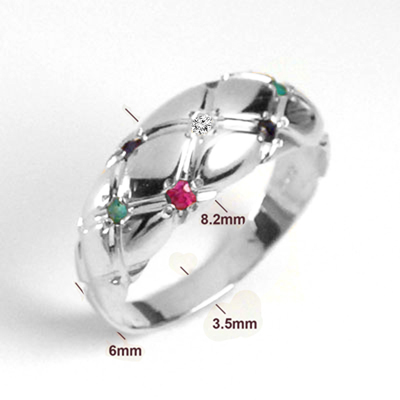 14k Gold Diamond, Ruby, Sapphire, Emerald Ring