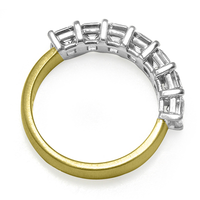 18k Gold Assher Cut Cubic Zirconia Ring