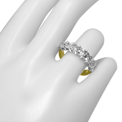 18k Gold Assher Cut Cubic Zirconia Ring