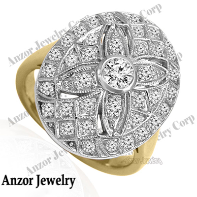 Russian Style Diamond Ring in 14k Gold