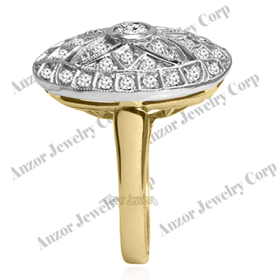 Russian Style Diamond Ring in 14k Gold