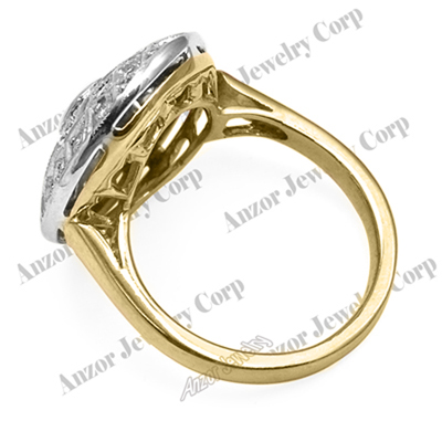 Russian Style Diamond Ring in 14k Gold