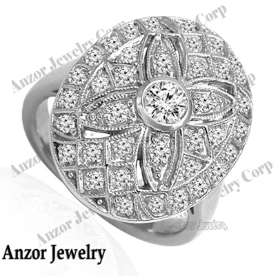 Russian Style Diamond Ring in 14k Gold