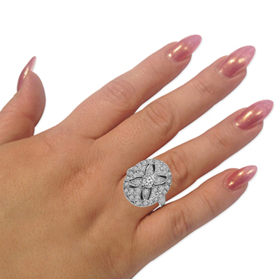 Russian Style Diamond Ring in 14k Gold