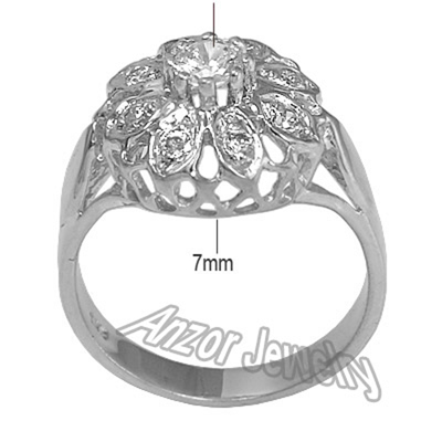 14k White Gold Genuine Diamond Ring