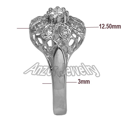 14k White Gold Genuine Diamond Ring