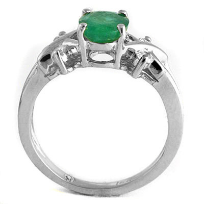 14k Gold Emerald and Diamond Ring