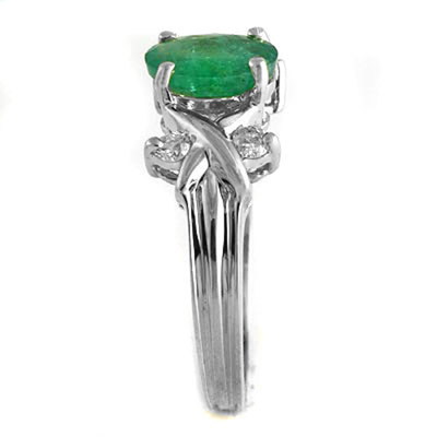14k Gold Emerald and Diamond Ring