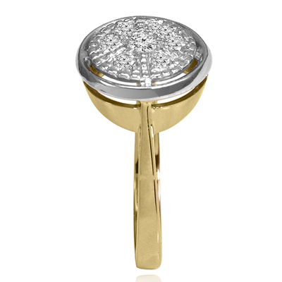 Russian Style Diamond Tarelka Ring in 14K