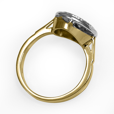 Russian Style Diamond Tarelka Ring in 14K