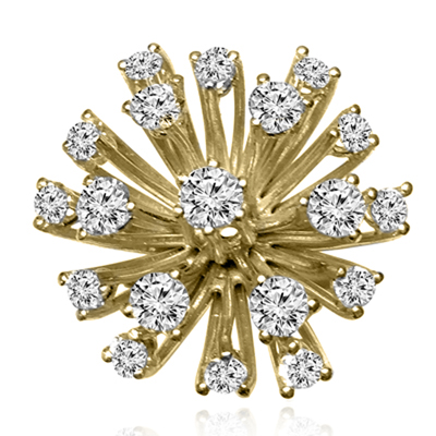 14k Yellow Gold Diamond Flower Ring
