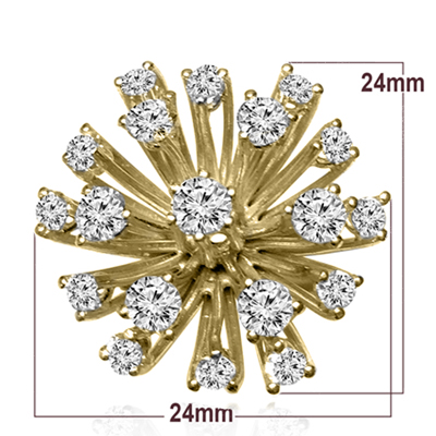 14k Yellow Gold Diamond Flower Ring