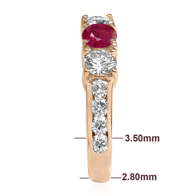 Diamond & Emerald Engagemen Ring in 14k Pink Gold