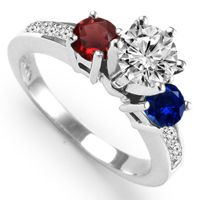 Ruby Sapphire Diamond Ring in 14k gold