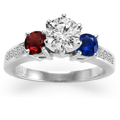 Ruby Sapphire Diamond Ring in 14k gold