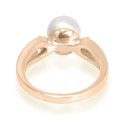 South Sea Cultured Pearl Split Shank Diamond Ring