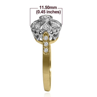 14K Gold Genuine Diamond Russian Style ring