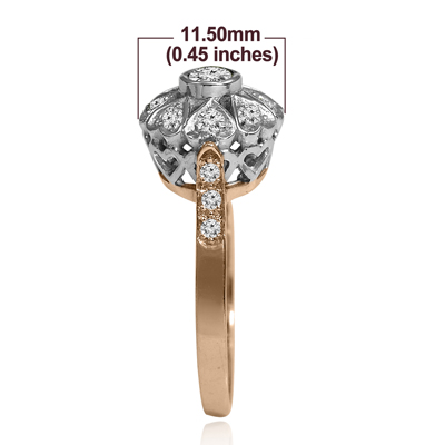 14k Gold Genuine Diamond Russian Style ring