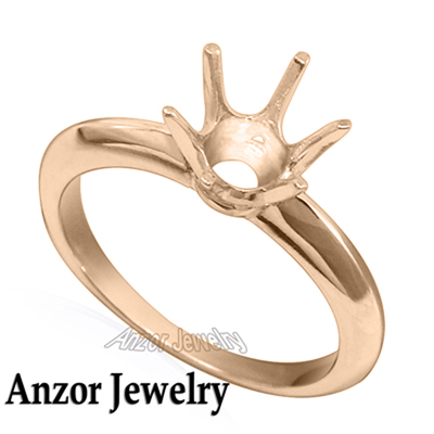 Six-Prong Knife Edge Ring Mounting 14K