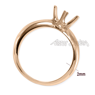 Six-Prong Knife Edge Ring Mounting 14K