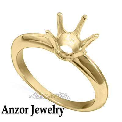 Six-Prong Knife Edge Ring Mounting 14K