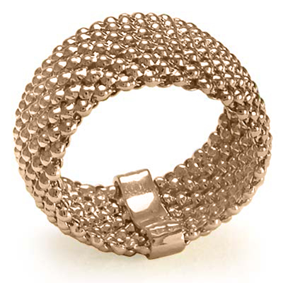 Woman's 14k Gold Flexible Mesh Ring