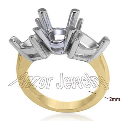 14k Yellow and White Gold Ring Setting