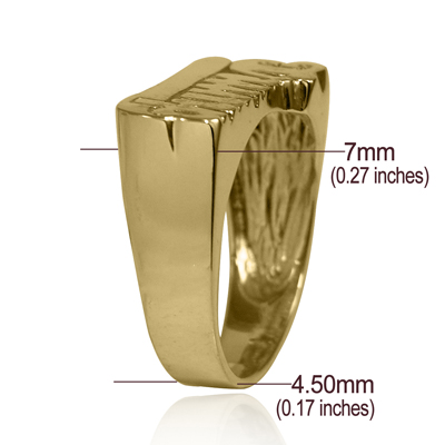 14k Solid Yellow Gold Trump Name Man's Ring